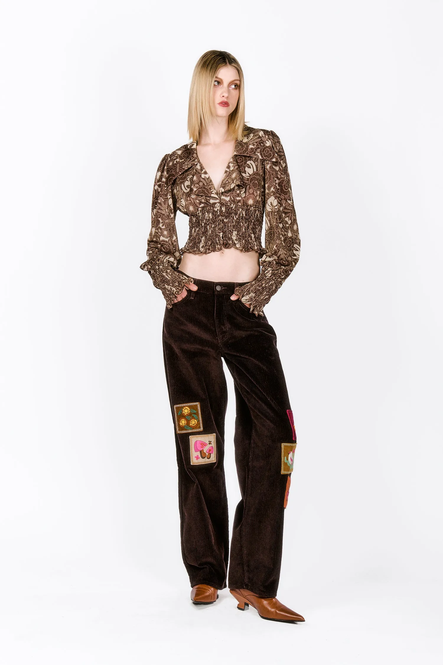 Bloomsbury Buds Lurex Knit Smocked Top
