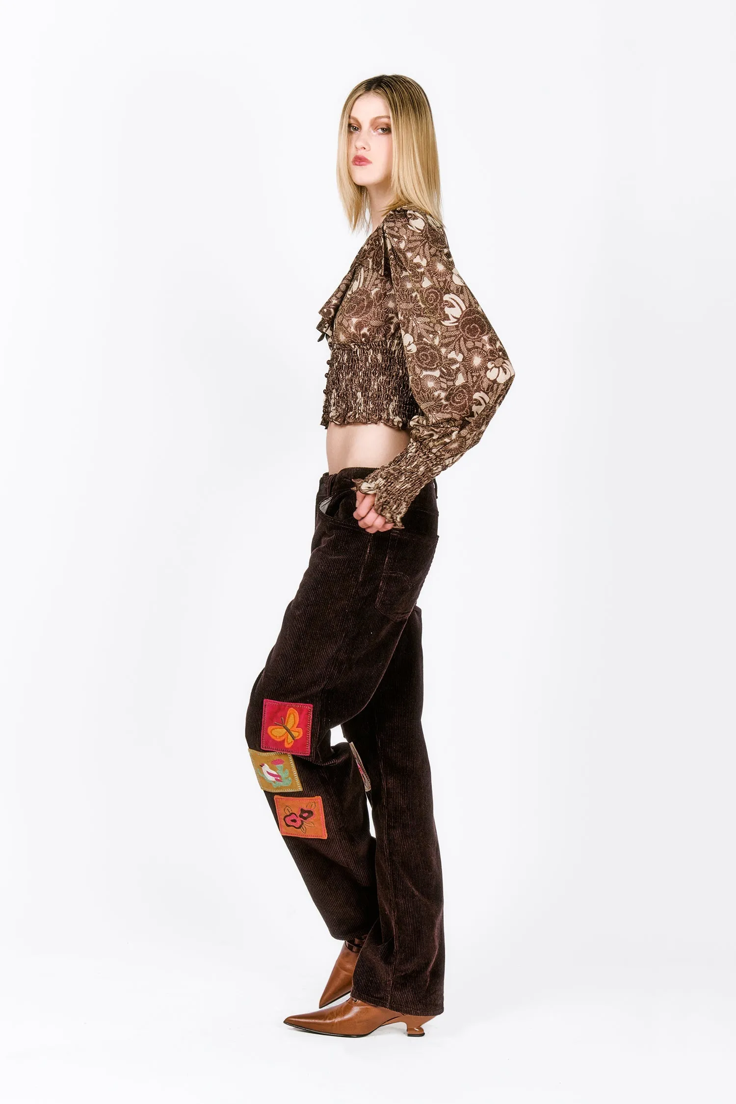 Bloomsbury Buds Lurex Knit Smocked Top