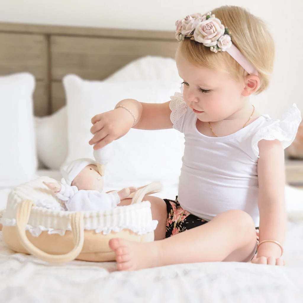 Bonikka Carry Cot With Baby Doll, Bottle & Blanket