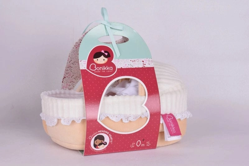 Bonikka Carry Cot With Baby Doll, Bottle & Blanket