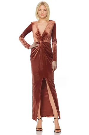 Bonny - Long Sleeve Velvet Plunge Dress