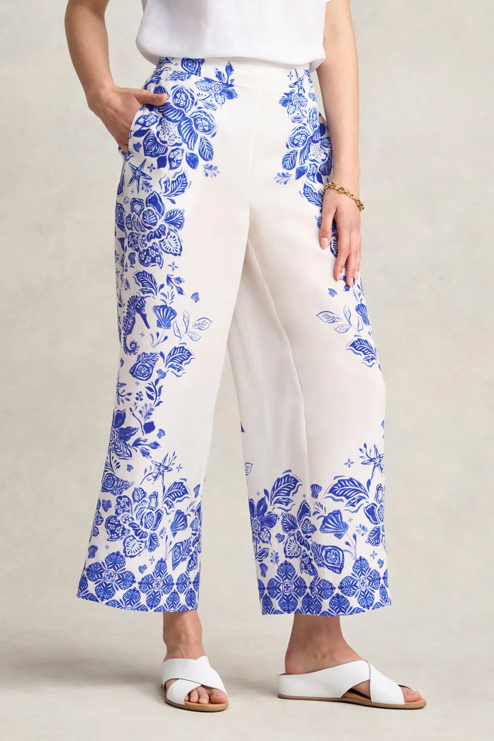 Border Print 7/8th Pant - Toile De Seaside