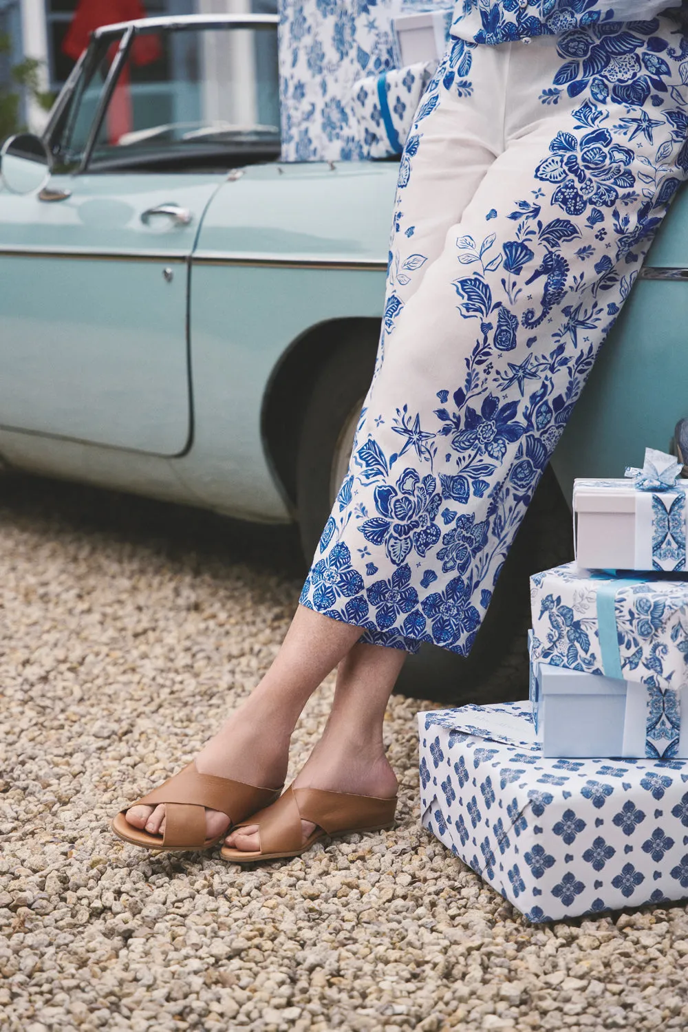 Border Print 7/8th Pant - Toile De Seaside