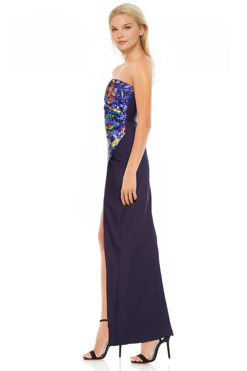 Brielle Strapless Floral Printed Gown