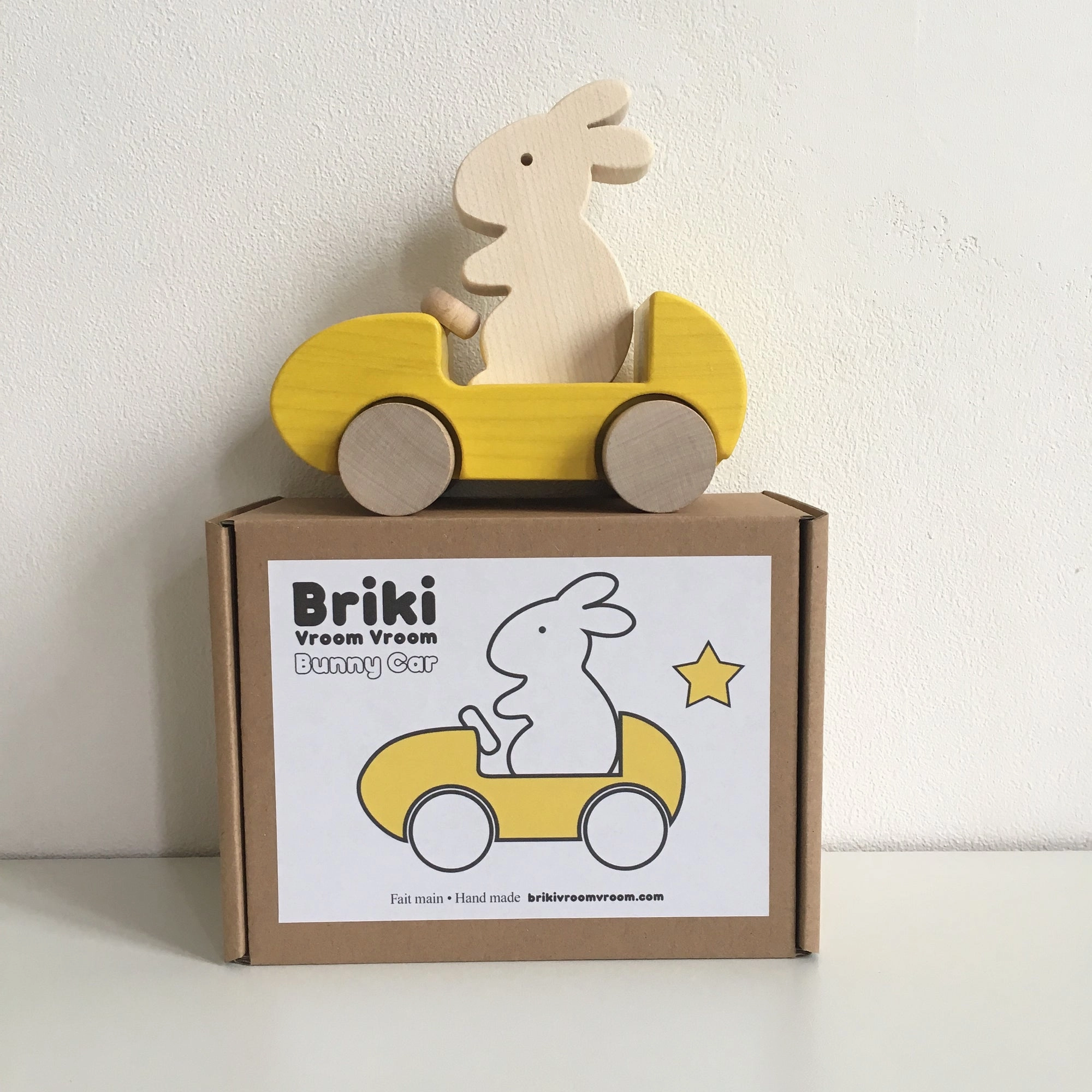 Briki Vroom Vroom Bunny Car Jaune / Yellow