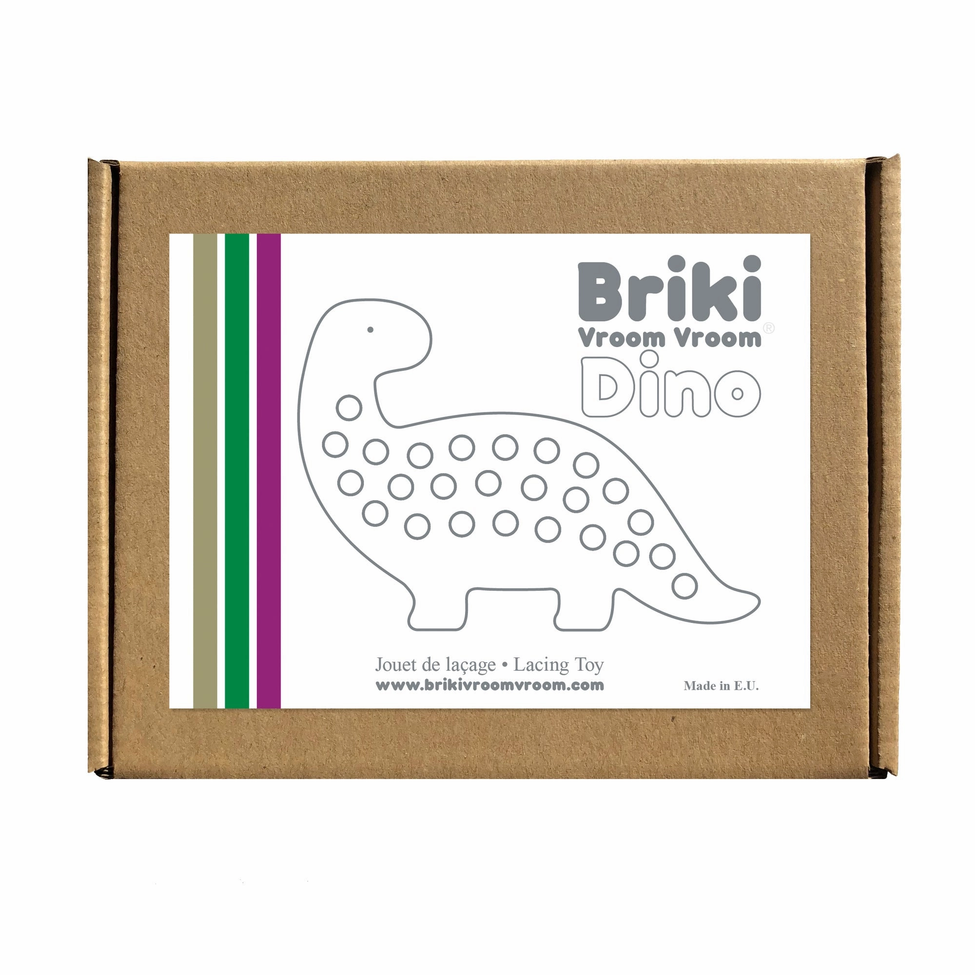 Briki Vroom Vroom Maple Lacing Toy Dino