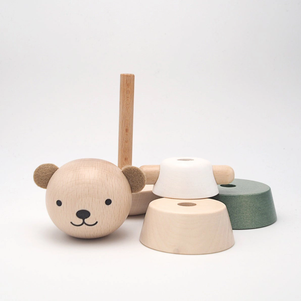Briki Vroom Vroom Wooden Stacking Bear / Gris