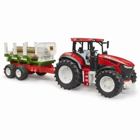 Bruder Roadmax Traktor With Skovvogn Og 3 Stammer