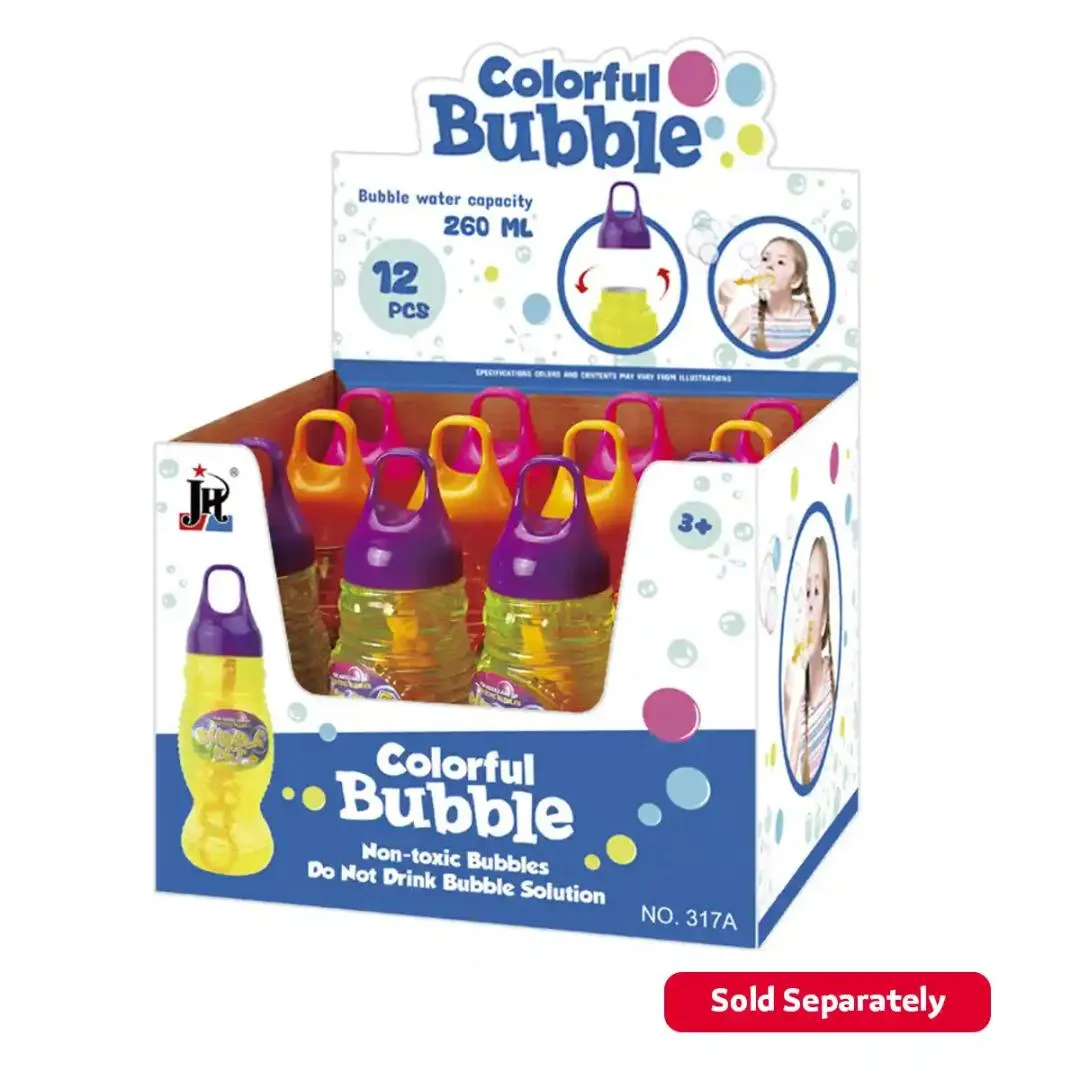 Bubble Refill Solution 260 ml Per Bottle 12 Bottle Per Box For Bubble Machine, Bubble Gun Blower