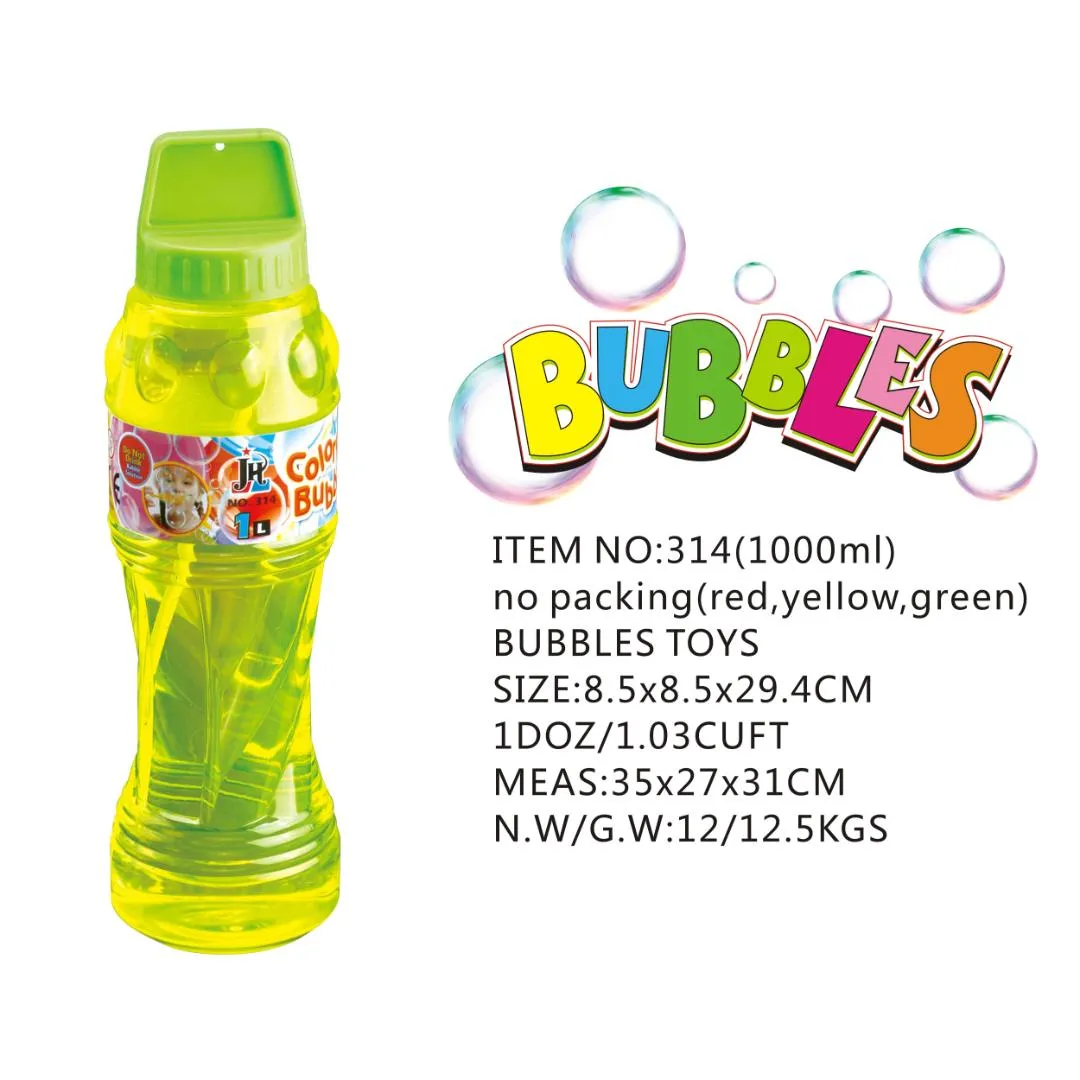 Bubble Solution Refill 1L, Easy-Grip Bottle for Bubble Machines