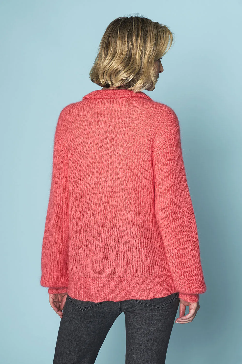 Button Detail Jumper - Coral