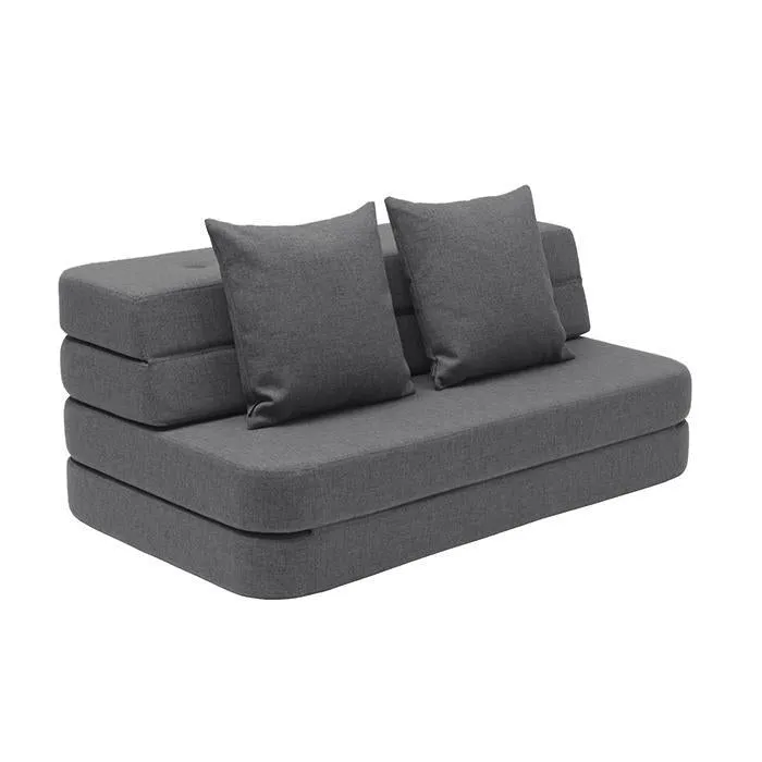 by KlipKlap KK 3 Fold Sofa 36x120x70cm - Blue Grey W. Grey (Pre-Order; Est. Delivery in 2-4 Weeks)