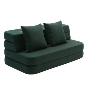 by KlipKlap KK 3 Fold Sofa 36x120x70cm - Deep Green W. Light Green (Pre-Order; Est. Delivery in 2-4 Weeks)