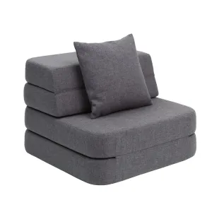 by KlipKlap KK 3 Fold Sofa Single Soft 36x70x70cm - Blue Grey W. Grey