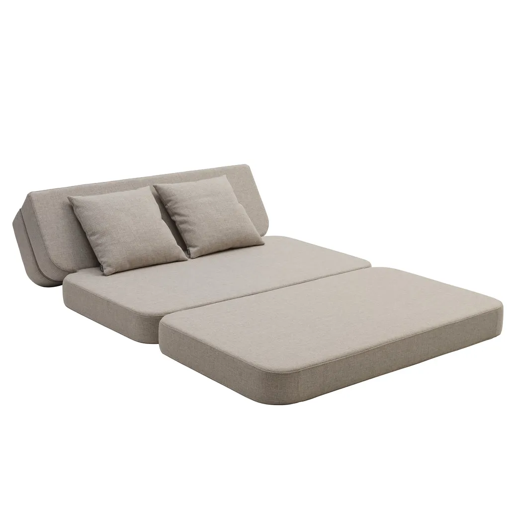 by KlipKlap KK 3 Fold Sofa XL Soft 36x140x70cm - Beige W. Sand