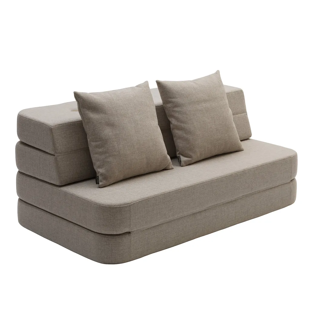 by KlipKlap KK 3 Fold Sofa XL Soft 36x140x70cm - Beige W. Sand
