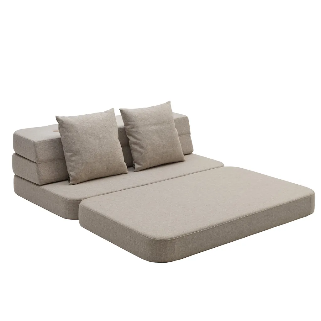 by KlipKlap KK 3 Fold Sofa XL Soft 36x140x70cm - Beige W. Sand