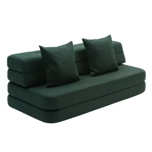 by KlipKlap KK 3 Fold Sofa XL Soft 36x140x70cm - Deep Green W. Light Green (Pre-Order; Est. Delivery in 2-4 Weeks)