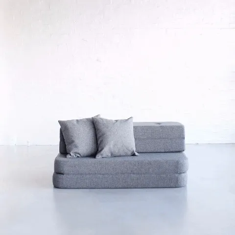by KlipKlap KK 3 Fold Sofa XL Soft 36x140x70cm - Deep Green W. Light Green (Pre-Order; Est. Delivery in 2-4 Weeks)