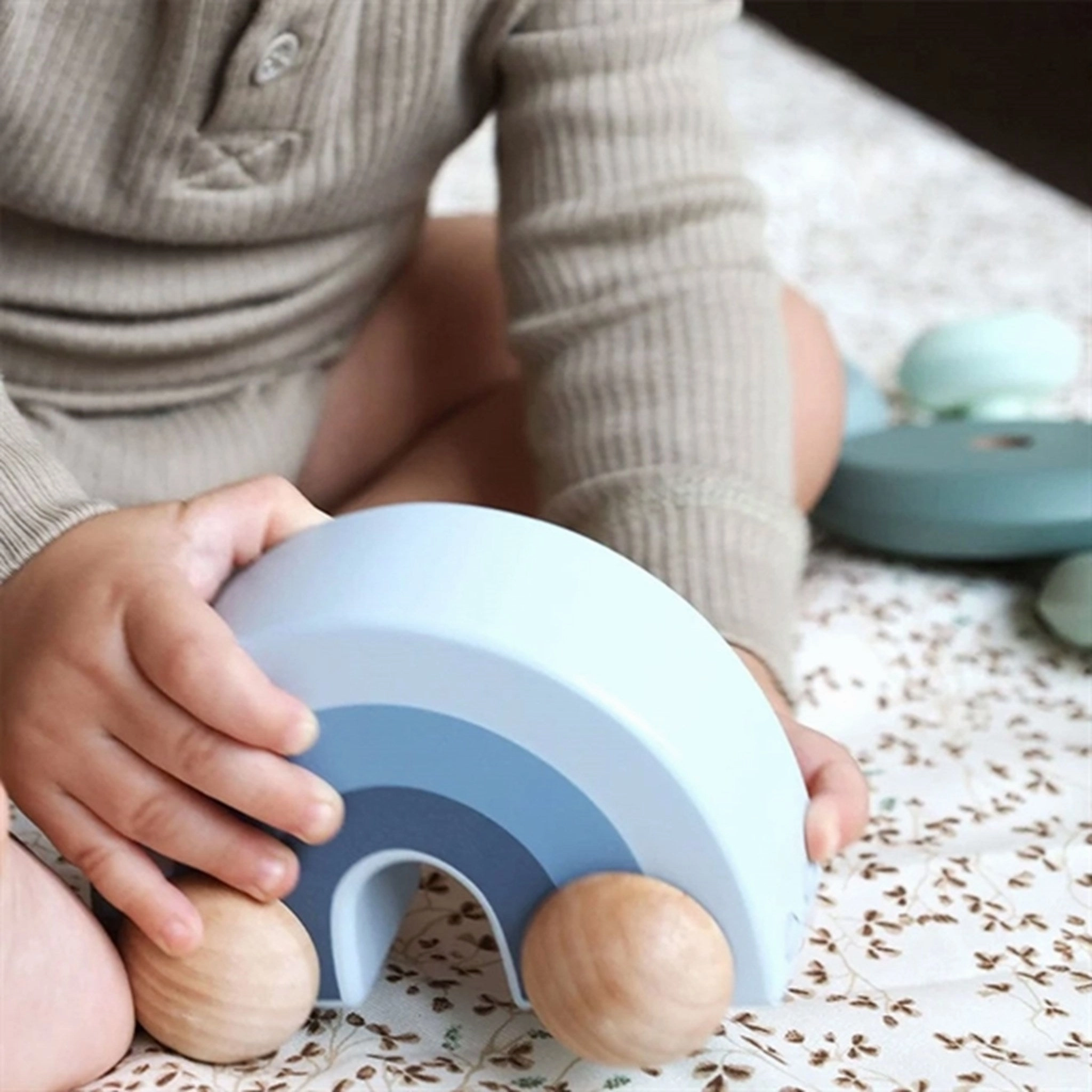 Cam Cam Copenhagen Wooden Car Rainbow Blue Mix