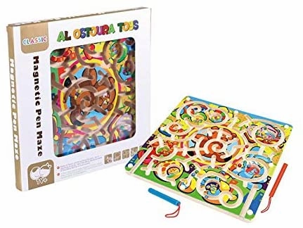 Cartoon animal magnetic pen maze