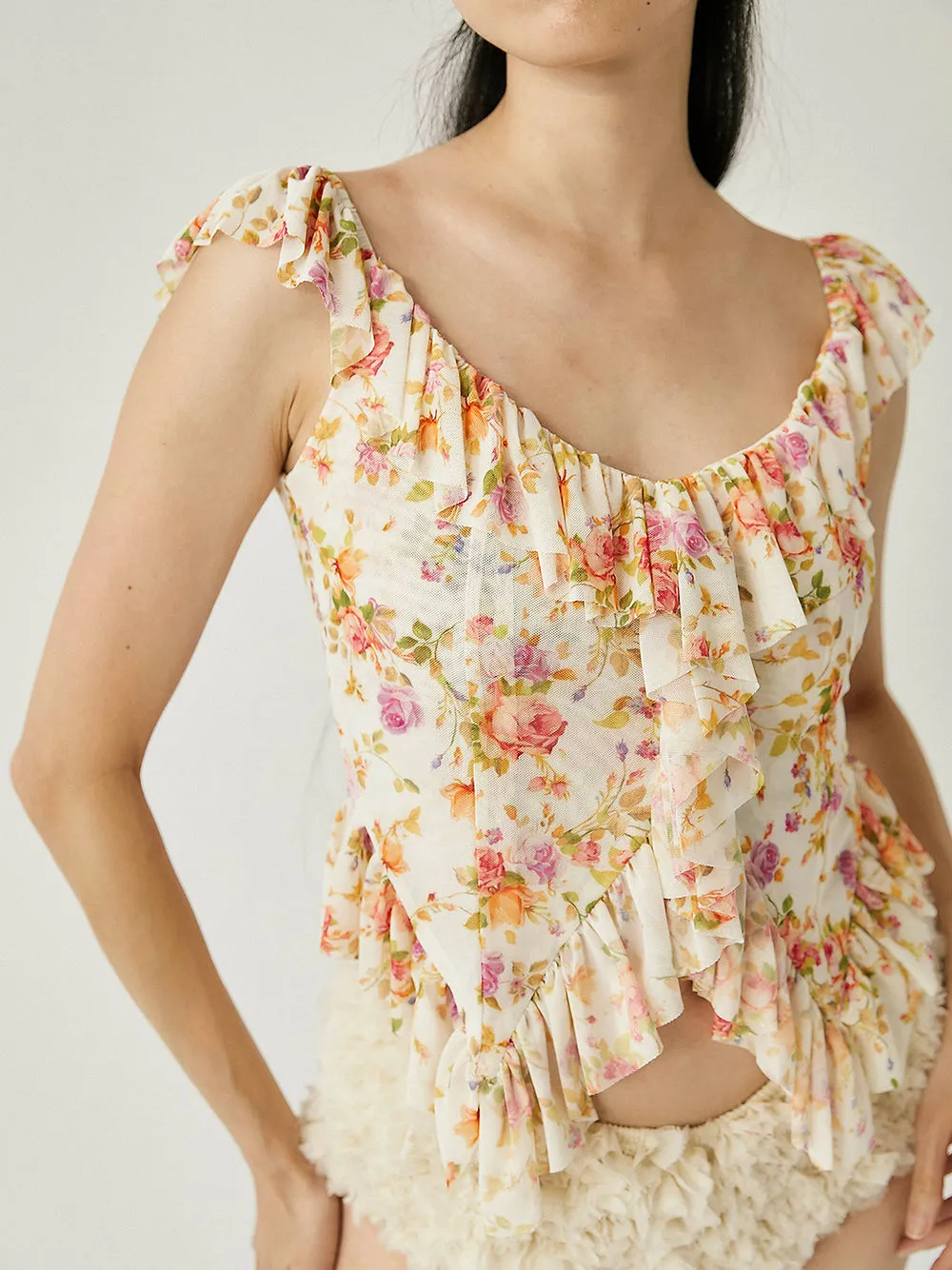 Caspia Ruffle Top - Floral