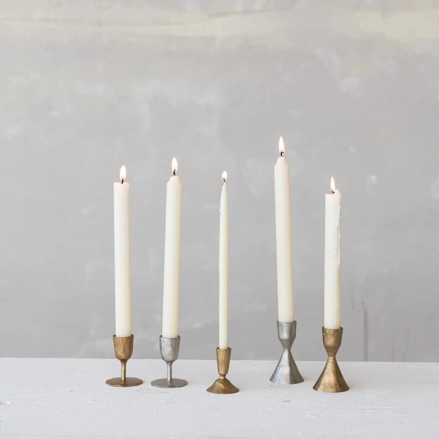 Cast Iron Taper Holder - Silver