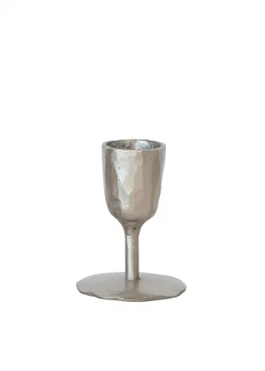 Cast Iron Taper Holder - Silver