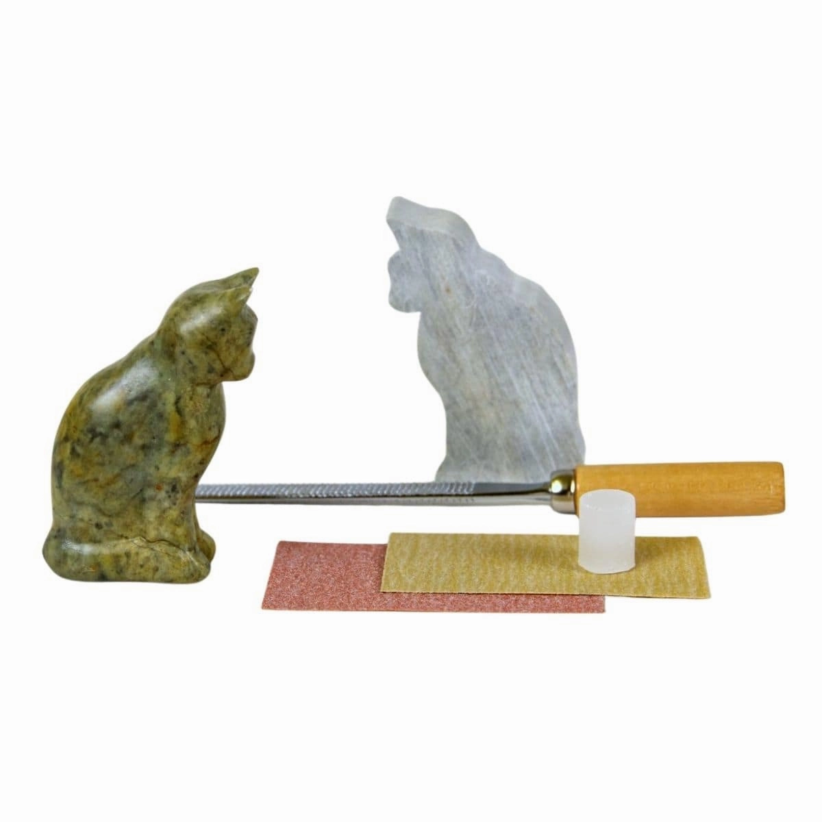 Cat Soapstone Carving Kit
