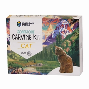 Cat Soapstone Carving Kit