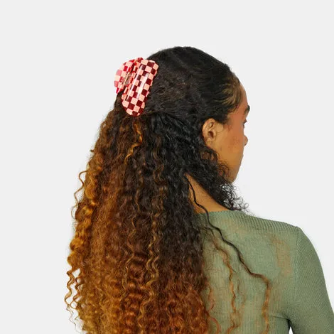 Checker Claw - Peach/Red