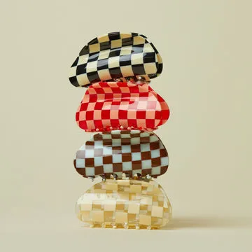 Checker Claw - Peach/Red