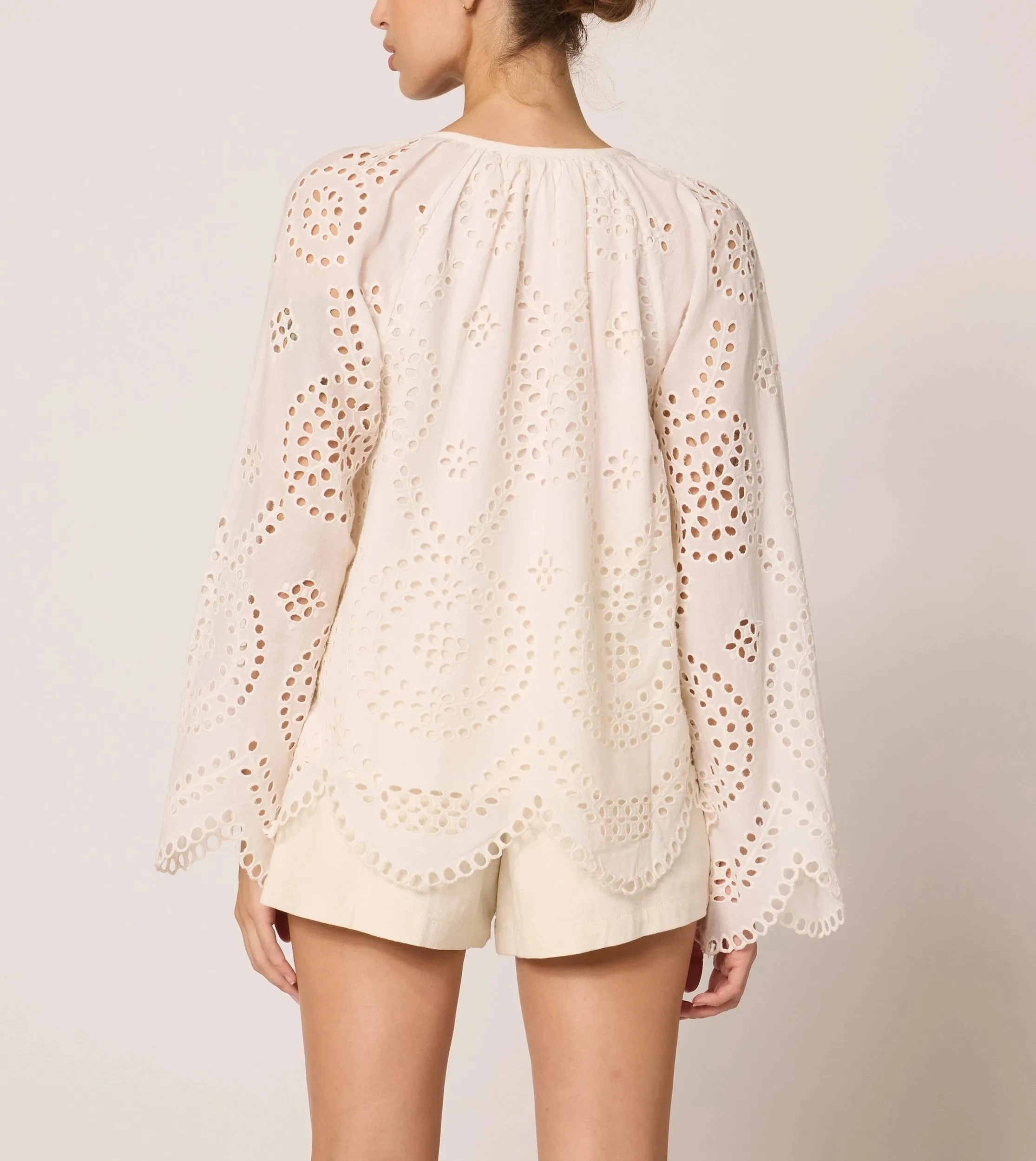 Citlali Blouse | Ivory Eyelet