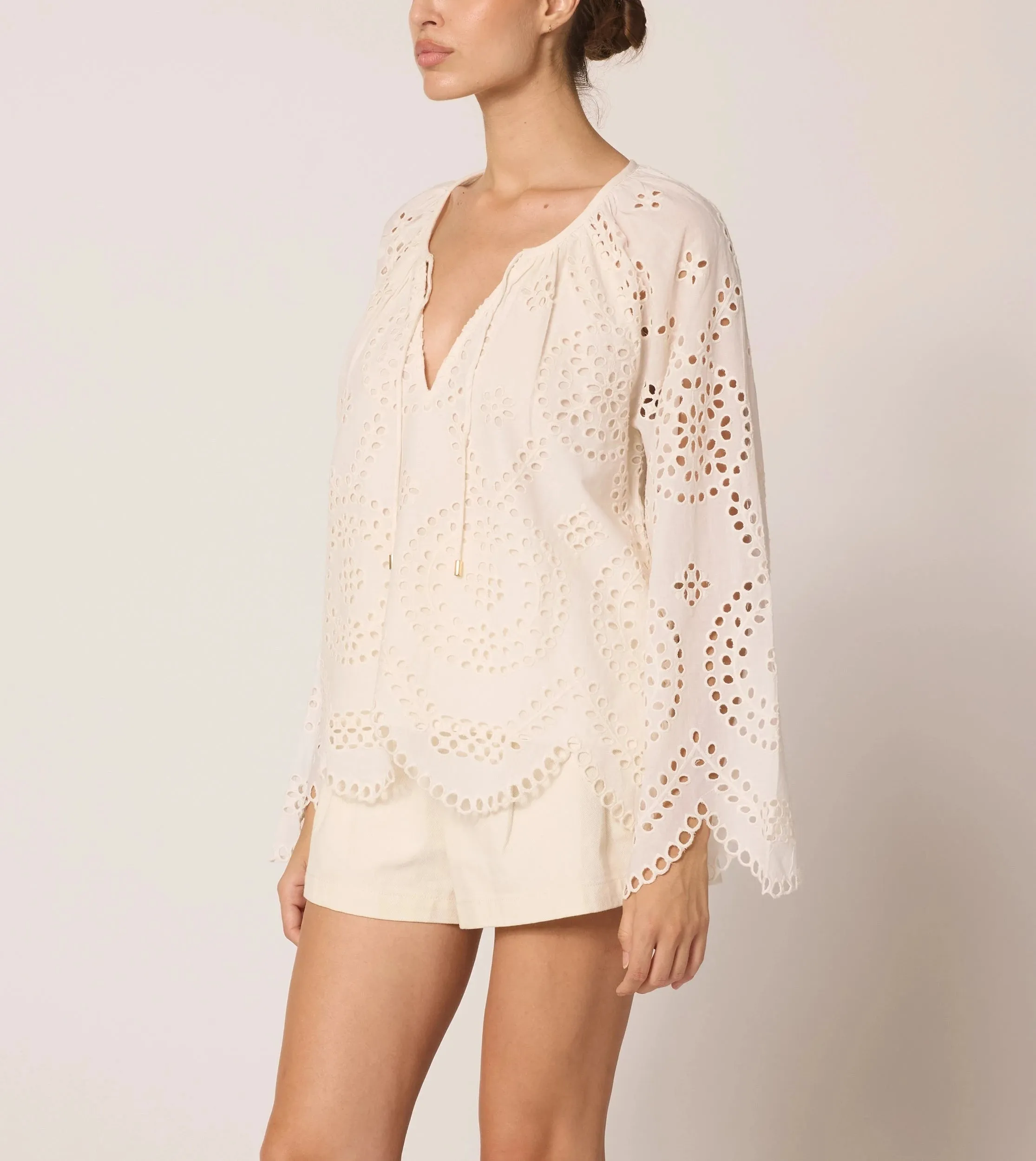 Citlali Blouse | Ivory Eyelet