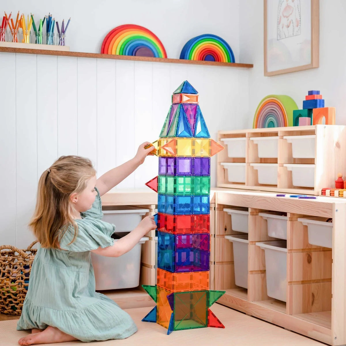 Connetix Magnetic Tiles Rainbow creative set 102 pieces