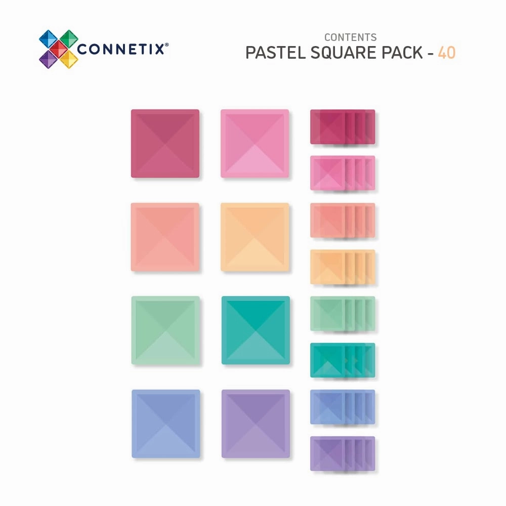 Connetix Pastel Square Pack (40 pc)