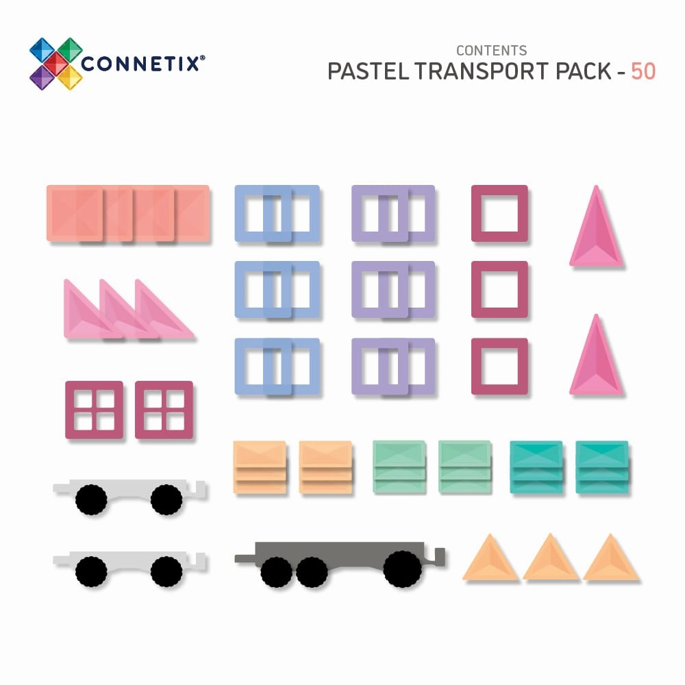 Connetix Pastel Transport Pack (50 pc)