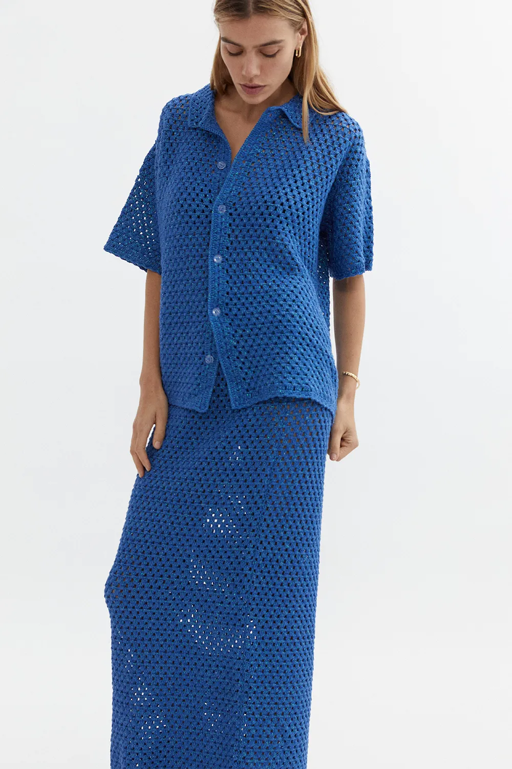 Connie Knit Skirt Blue