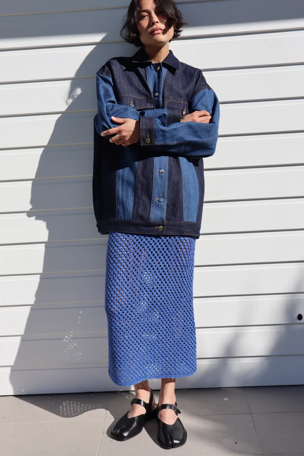 Connie Knit Skirt Blue