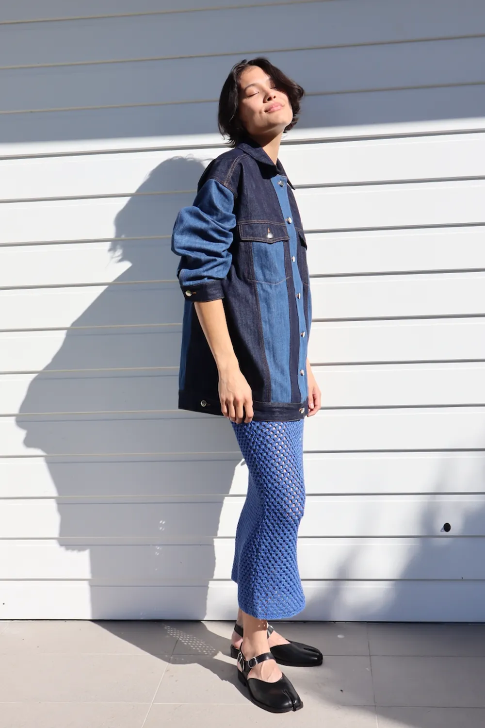 Connie Knit Skirt Blue