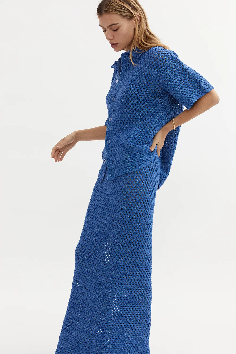 Connie Knit Skirt Blue