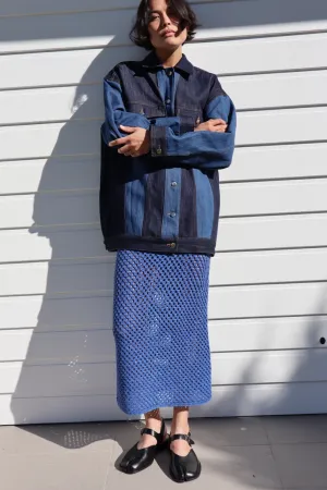 Connie Knit Skirt Blue