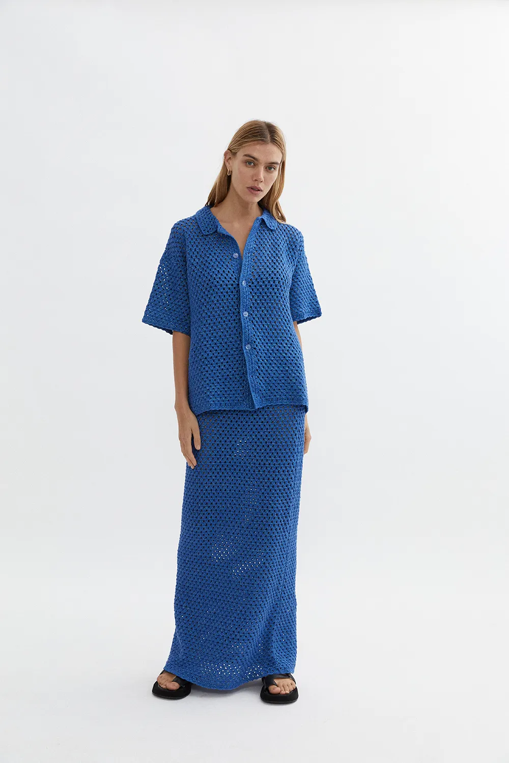 Connie Knit Skirt Blue