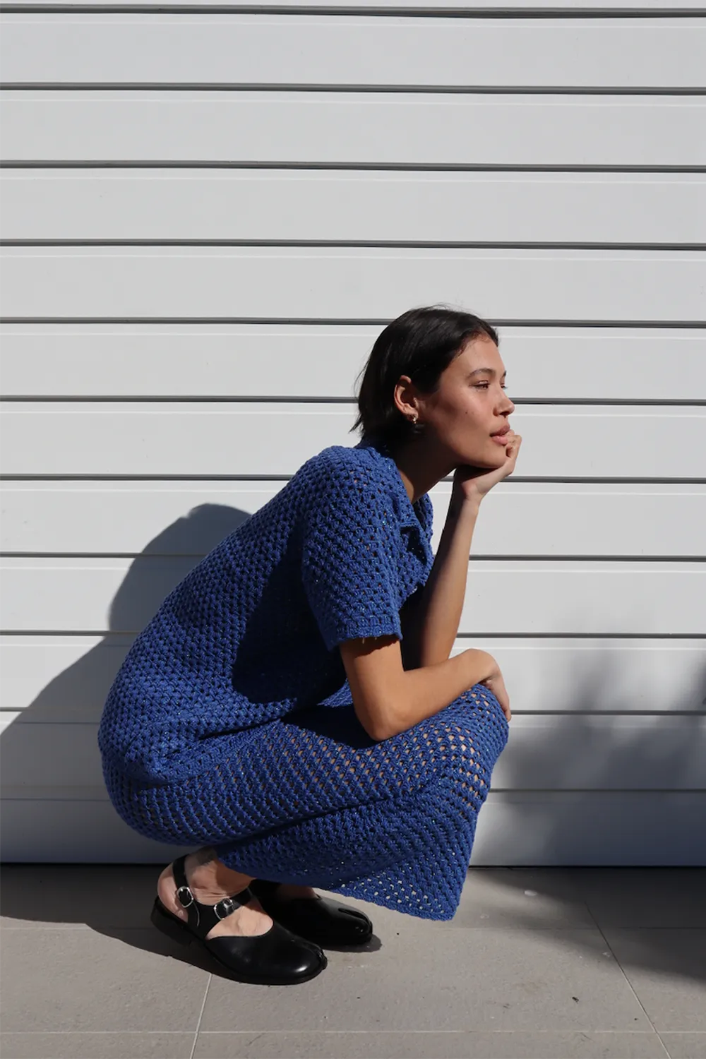 Connie Knit Skirt Blue
