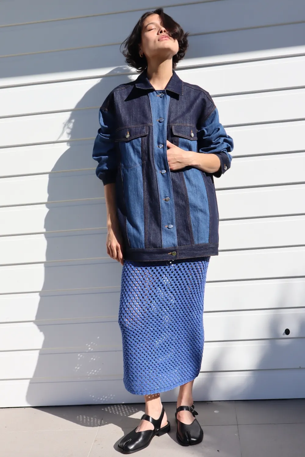 Connie Knit Skirt Blue