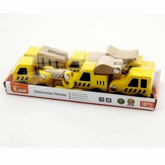 Construction Trucks Set Wooden Viga