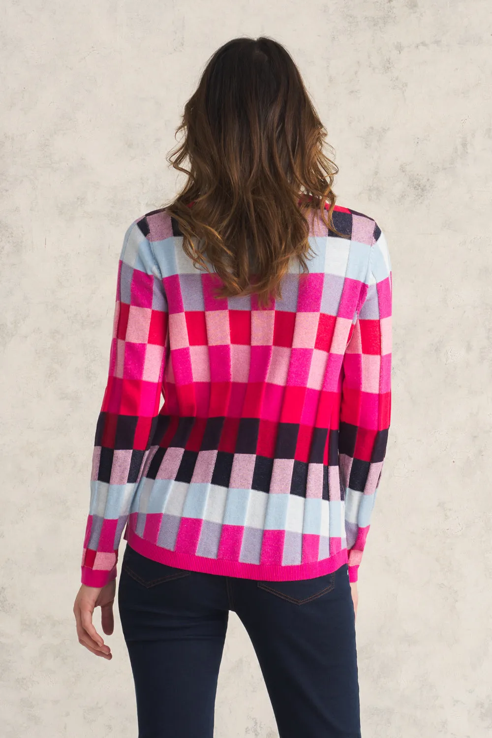 Cotton Check Knit - Multi Check