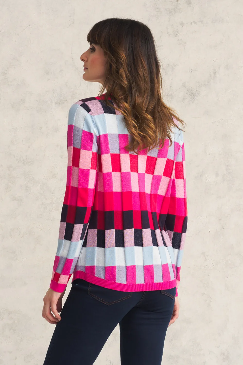 Cotton Check Knit - Multi Check