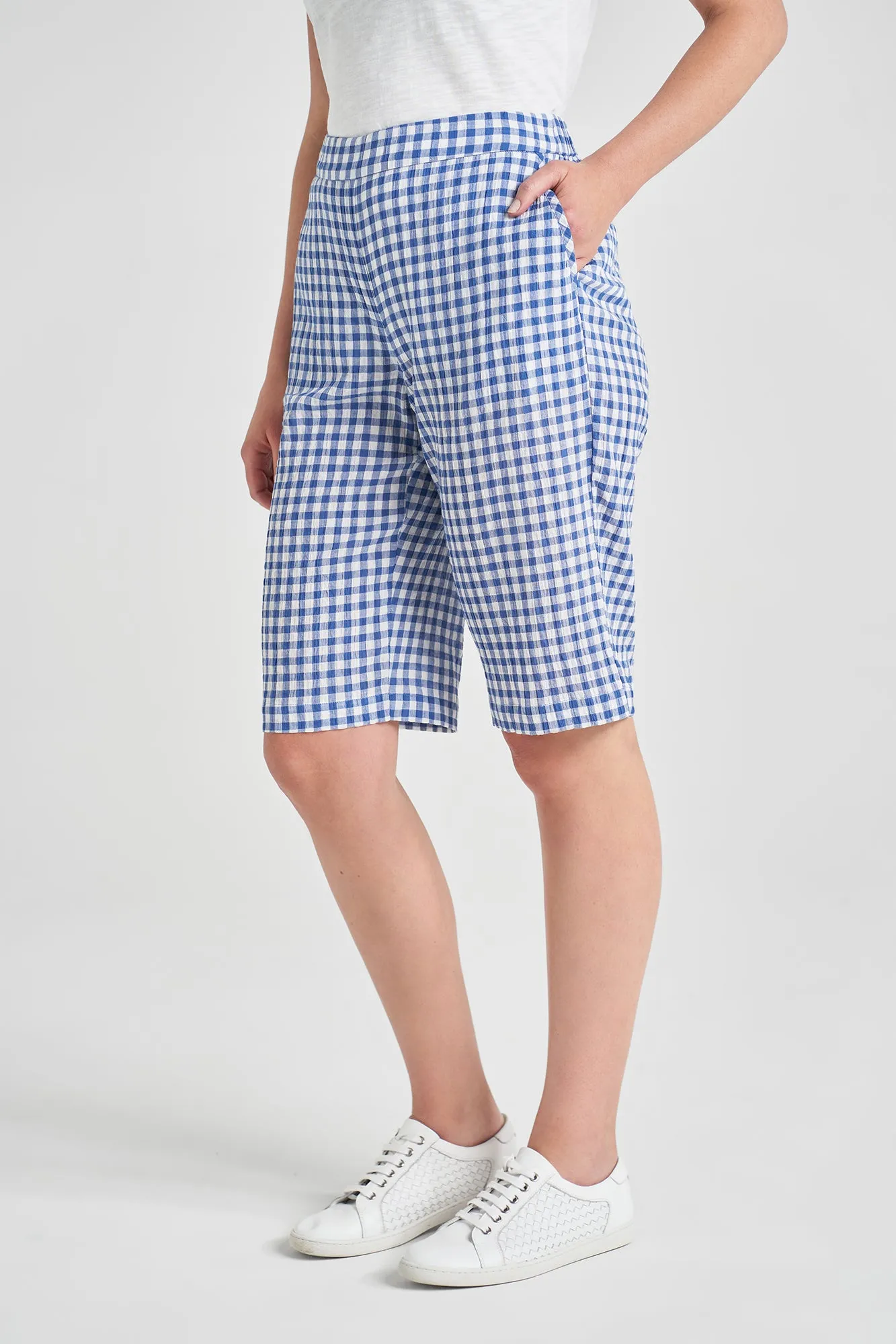 Cotton Gingham Short - Blue Gingham