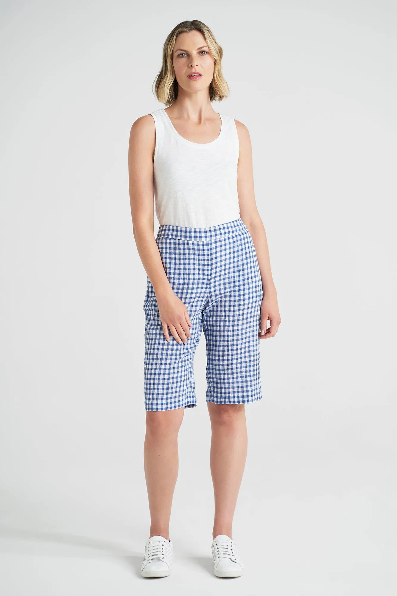 Cotton Gingham Short - Blue Gingham